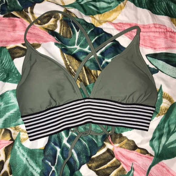 army green bathing suit top